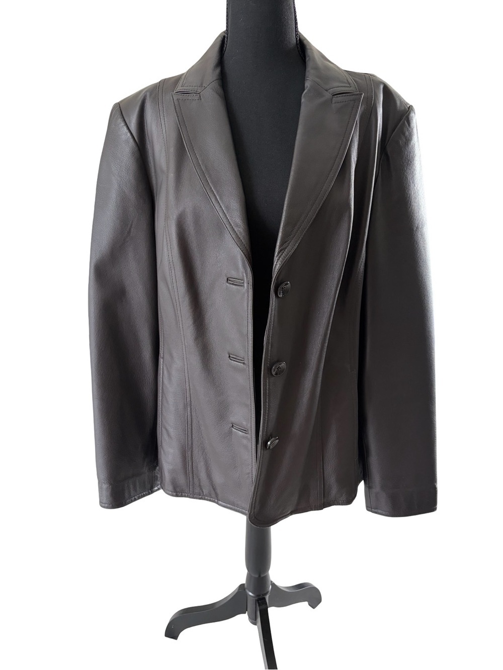 East 5th Women's Dark Brown Leather Blazer Jacket